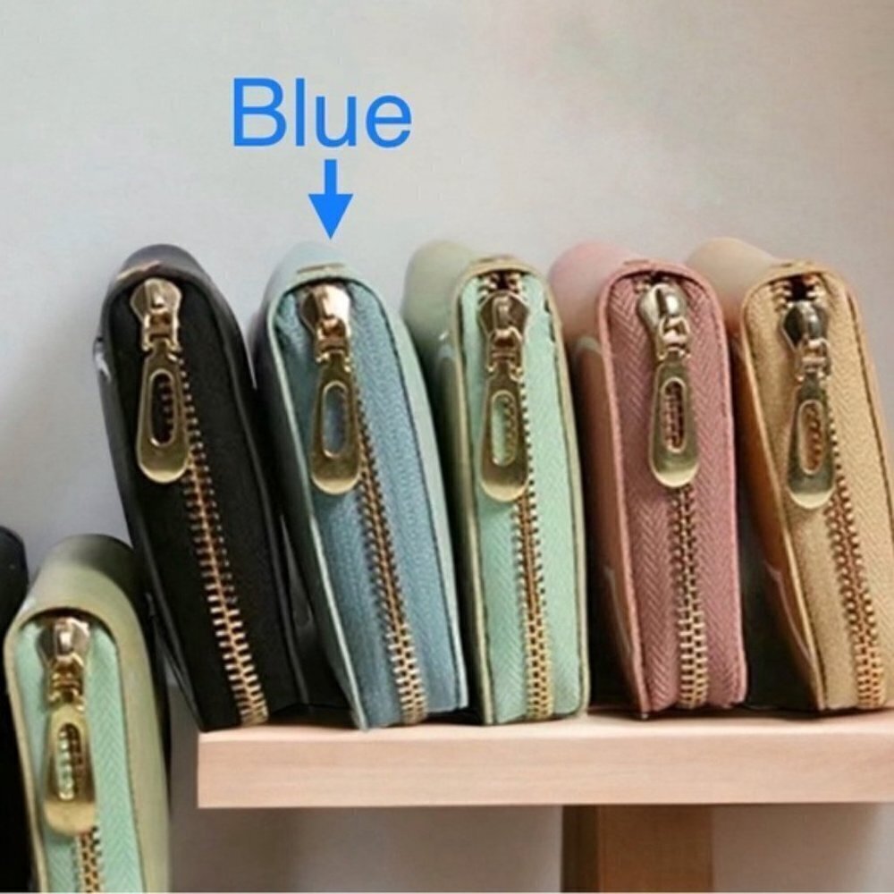 Minnie Mickey Mouse Wristlet Clutch Convertible Long Wallet Disney Theme Blue - Picture 10 of 14